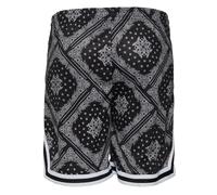 Stoffhose KARL KANI "Karl Kani Herren KK Woven Signature Paisley Mesh Shorts", Herren, Gr. S, US-Größen, schwarz, weiß, 100% Polyester (Recycelt), normal, Hosen (96696411-S) schwarz, weiß