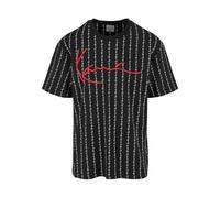 Karl Kani Herren KKMQ12130BLK Signature Logo Pinstripe Tee Black, M