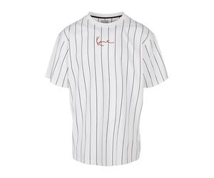 Karl Kani Herren KKMQ32041WHT Small Signature Pinstripe Tee White