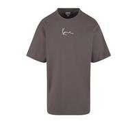 KARL KANI T-Shirt mit Label-Stitching in Dunkelgrau, Größe S