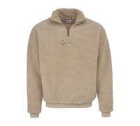 Troyer KARL KANI "Karl Kani Herren KM213-063-1 Small Signature Teddy Troyer", Herren, Gr. L, lightsand, 100% Polyester, klassisch, relaxed fit, amerikanischer Ausschnitt, Langarm, Pullover (18893036-L