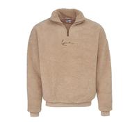 Troyer KARL KANI "Karl Kani Herren KM213-063-1 Small Signature Teddy Troyer", Herren, Gr. M, lightsand, 100% Polyester, klassisch, relaxed fit, amerikanischer Ausschnitt, Langarm, Pullover (18893036-M