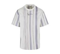 Karl Kani Herren KM221-045-1 KK Small Signature Tie Dye Stripe Tee Cream/Blue, L