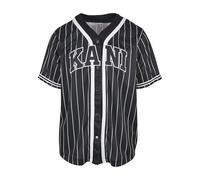 Karl Kani Baseball-Shirt Serif Pinstripe Herren Schwarz Größe S