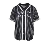 Karl Kani Serif Pinstripe Baseball Shirt in Gr. XS in Schwarz