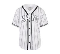 White / Black L Karl Kani Serif Pinstripe Baseball Jersey