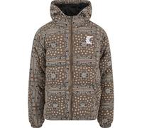Karl Kani Herren KM223-036-1 KK OG Hooded Corduroy Paisley Puffer Jacket Dark Taupe/b/w Taupe/b/w, M