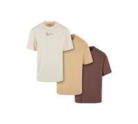 Karl Kani Herren KM223-101-5 KK 3 Pack Essential Tee Light Sand/Sand/Dark Brown Light Sand/Sand/Dark Brown, XL