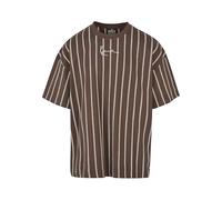 Kurzarmshirt KARL KANI "Karl Kani Herren", Jungen, Gr. S, braun, 100% Baumwolle, gestreift, oversize, Rundhals, Shirts (67695459-S) braun