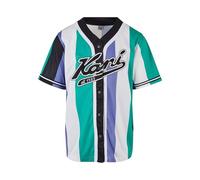 Karl Kani Herren KM231-032-1KK Varsity Striped Baseball Shirt Green/White/Purple Multicolor, S