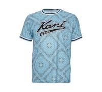 Karl Kani Herren KM232-008-1 KK Varsity Paisley Mesh Tee cyanblue/Black/White, M