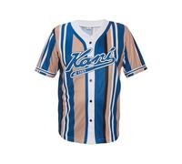 Karl Kani Herren KM232-010-2 KK Varsity Striped Baseball Shirt Blue/Sand/White, XL
