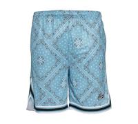 Shorts KARL KANI "Karl Kani Herren KM232-011-1 KK Varsity Paisley Mesh Shorts", Herren, Gr. XXL, US-Größen, blau (cyanblau, schwarz, weiß), 100% Polyester (Recycelt), loose fit, Hosen Shorts (90259931