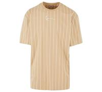 Karl Kani Herren KM232-019-2 KK Small Signature Pinstripe Tee Sand/White, L