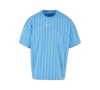 Karl Kani Herren KM232-033-3 KK Small Signature Boxy Heavy Jersey Pinstripe Tee Cyan Blue, S