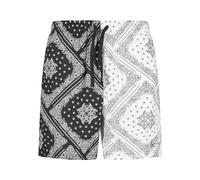 Karl Kani Herren KM232-038-2 KK Small Signature Paisley Block Resort Shorts Black/White, S