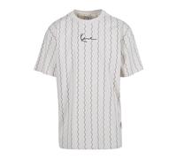 Karl Kani Herren KM233-013-1 KK Small Signature Ziczac Pinstripe Tee Offwhite/Black, L