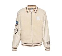Karl Kani Herren KM234-009-1 KK OG Teddy College Jacket Offwhite, S