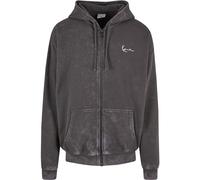 Karl Kani Herren KM241-004-1 Chest Signature Os Washed Heavy Sweat Full Zip Skull Hoodie S Anthracite