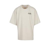 Karl Kani Herren KM241-027-2 Woven Signature Heavy Jersey Boxy Diner Tee Vanilla Melange, M