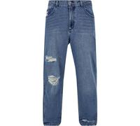 Karl Kani Herren KM241-031-2 Small Signature Baggy Five Pocket Heavy Distressed Denim Blue Indigo, 30