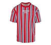 Karl Kani Herren KM241-034-1 Retro Striped Tee S red/Navy/Offwhite