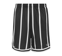 Karl Kani Herren KM241-041-2 Small Signature Striped Mesh Shorts Black/White, M