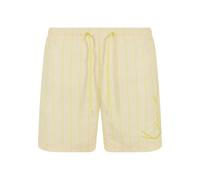 Badeshorts KARL KANI "Karl Kani Herren KM241-054-1 Signature Pinstripe Swim Shorts", Herren, Gr. S, US-Größen, light gelb, 100% Polyester, Badehosen Badeshorts (95085708-S) light gelb