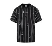 Karl Kani Small Signature Logo Prinstripe T-Shirts in Gr. XS in Schwarz