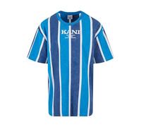 Karl Kani Herren KM242-005-1 Retro Washed Stripe Tee Aqua/Navy/White, L