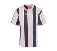Karl Kani Herren KM242-005-2 Retro Washed Stripe Tee Rose/Grey/White, S