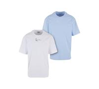 Karl Kani Herren KM242-045-2 Small Signature Essential Tee 2 Pack Light Blue/White, XL