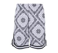 Karl Kani Herren KU232-017-1 KK Woven Signature Paisley Mesh Shorts White/Black, S
