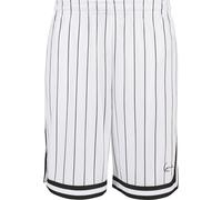 Stoffhose KARL KANI "Karl Kani Herren Small Signature Pinstripe Mesh Shorts" Gr. L, US-Größen, weiß (white) Herren Hosen (74060724-L) white