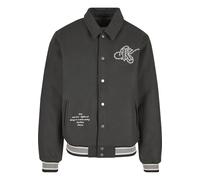 Collegejacke KARL KANI "Karl Kani Kani Snow Tiger College Jacket", Herren, Gr. L, schwarz, lightgrau, 70% Polyester, 30% Wolle, mehrfarbig, normal, amerikanischer Ausschnitt, Jacken Collegejacke (9958