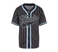 Karl Kani Kani Star Logo Pinstripe Baseball Shirt Black/lightblue, L