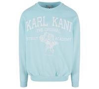 Rundhalspullover KARL KANI "Karl Kani Karl Kani Kani Street Academy OS Crew", Herren, Gr. XS, light blau, 65% Baumwolle, 35% Polyester, mehrfarbig, oversize, Rundhals, Pullover Rundhalspullover (45385