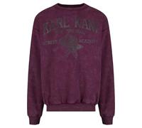 Rundhalspullover KARL KANI "Karl Kani Karl Kani Kani Street Academy Washed OS Crew", Damen, Gr. XL, lila, 100% Baumwolle, mehrfarbig, oversize, Rundhals, Pullover Rundhalspullover (76818639-XL) lila