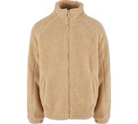 Teddyfell-Jacke mit Label-Stitching S men Sand
