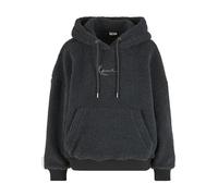 Kapuzensweatshirt KARL KANI "Karl Kani Karl Kani Metal Signature Teddy Os Hoodie", Damen, Gr. S, anthrazit, 100% Polyester, Sweatshirts (86697324-S) anthrazit