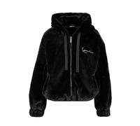 Karl Kani Metal Signature Vegan Fur Zip Hoodie Jacket Black, XXS