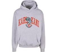 KARL KANI Hoodie mit Label-Print in Hellgrau Melange, Größe XXL