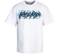 Karl Kani Retro Woven Signature Heat T-Shirt (DE/NL/SE/PL, Alphanumerisch, M, Regular, Regular, White Blue)