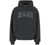 Kapuzenpullover KARL KANI "Karl Kani Karl Kani Serif Teddy Hoodie", Herren, Gr. M, anthrazit, 100% Polyester, mehrfarbig, normal, ohne Ausschnitt, Pullover Kapuzenpullover (71101632-M) anthrazit