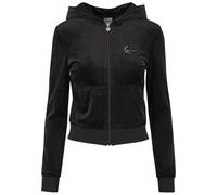 Sweatjacke KARL KANI "Karl Kani Signature Rhinestone Velours Tight Trackjacket", Damen, Gr. S, schwarz, 93% Polyester, 7% Elasthan, Rundhals, Sweatjacken Sweatjacke (73027900-S) schwarz
