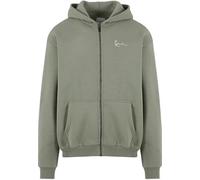 Sweatjacke KARL KANI "Karl Kani Small Signature Essential Os Zip Hoodie", Herren, Gr. M, grün, 65% Baumwolle, 35% Polyester, Sweatjacken Sweatjacke (59740257-M) grün