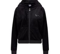 Karl Kani Small Signature Rhinestone Velour Women Sweatjacke Jacket Zip Hoody (DE/NL/SE/PL, Alphanumerisch, S, Regular, Regular, black)