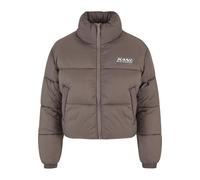 Winterjacke KARL KANI "Karl Kani Karl Kani Sport Patch Crop Puffer Jacket", Damen, Gr. S, taupe, 100% Polyester, mehrfarbig, normal, amerikanischer Ausschnitt, Jacken Winterjacke (35592646-S) taupe