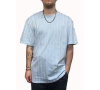 Karl Kani T-Shirt Small Signature Logo Pinstripe light blue L