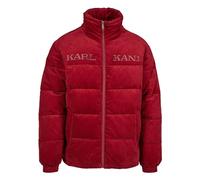 Winterjacke KARL KANI "Karl Kani Unisex KM233-038-1 KK Retro Corduroy Puffer Jacket", Herren, Gr. S, rot (dunkelrot), 100% Baumwolle, unifarben, klassisch, normal, hoch geschlossener Ausschnitt, Langa